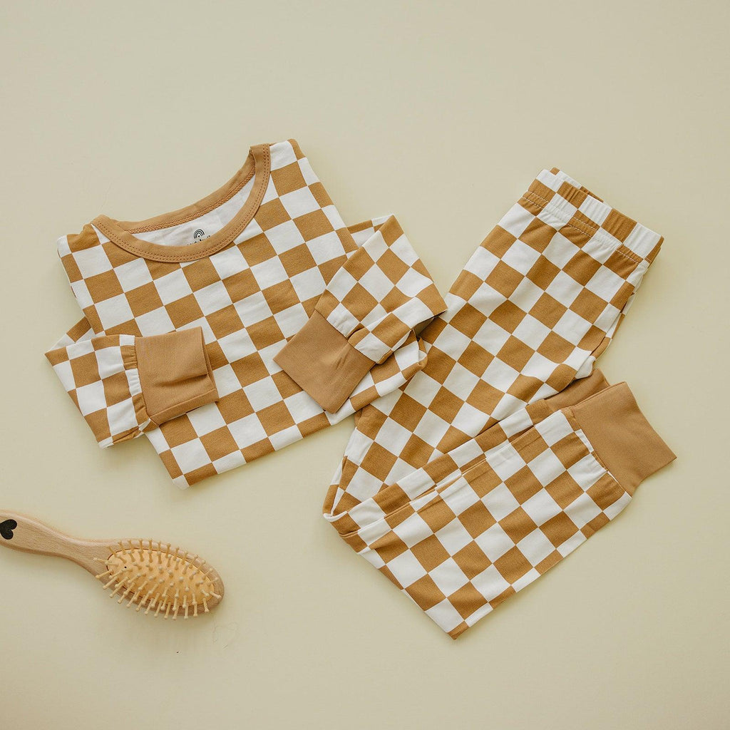 Golden Coast Checkered 2pc Bamboo Pajamas