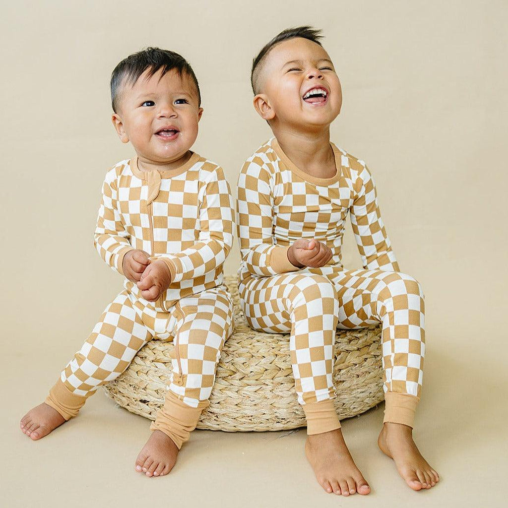 Golden Coast Checkered 2pc Bamboo Pajamas